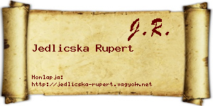 Jedlicska Rupert névjegykártya